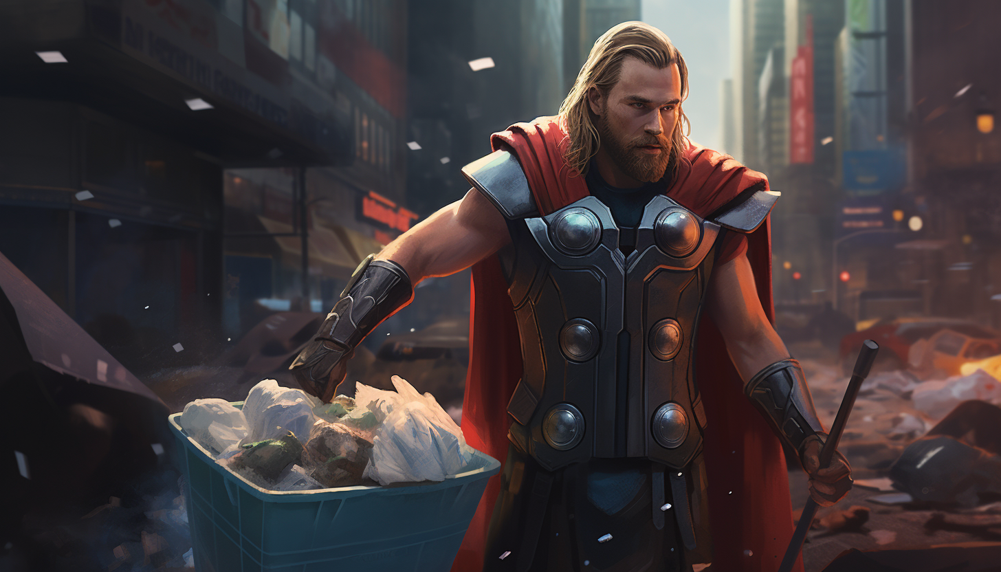 Thor taking out the trash